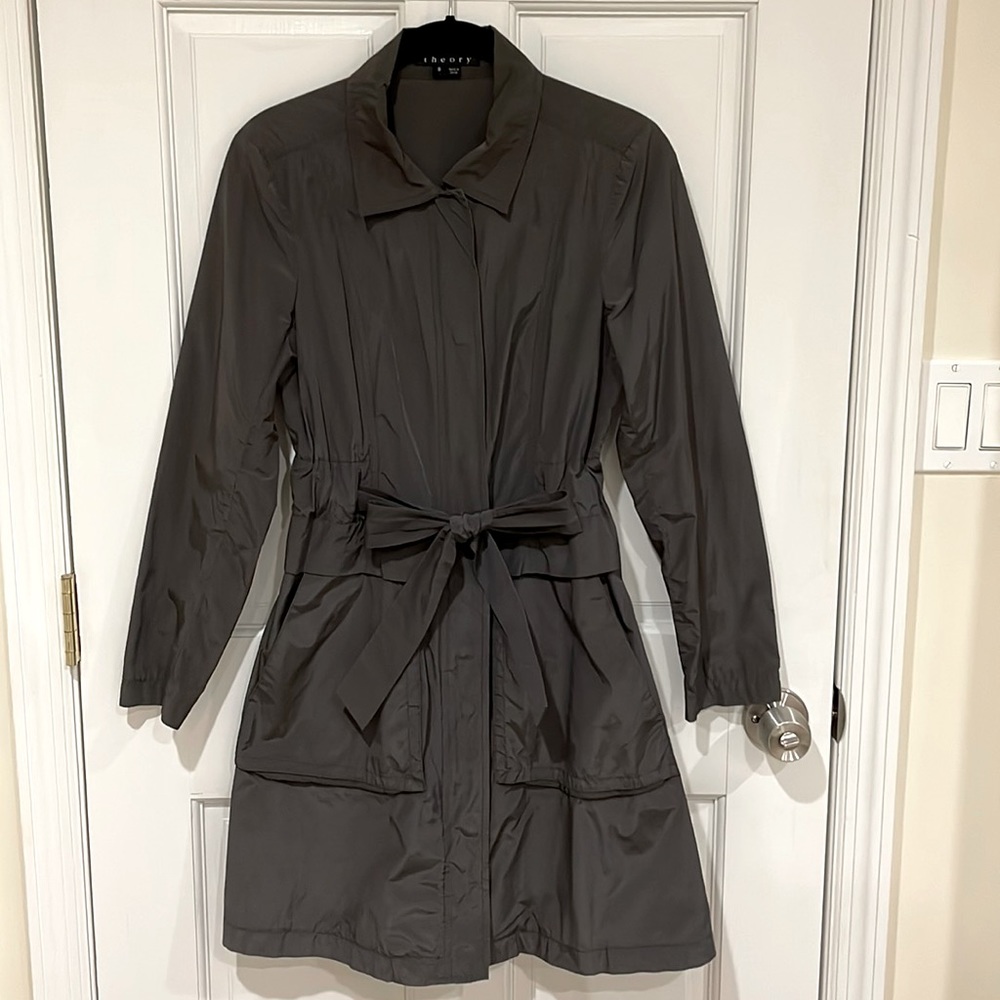 Theory Women’s Gray Trench, size S